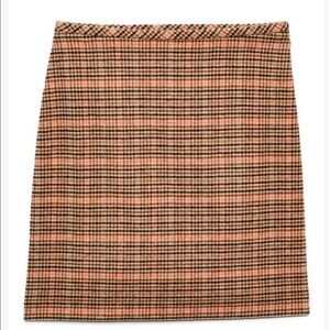 New Talbots Tan Plaid Wool-blend Pencil Skirt US 8